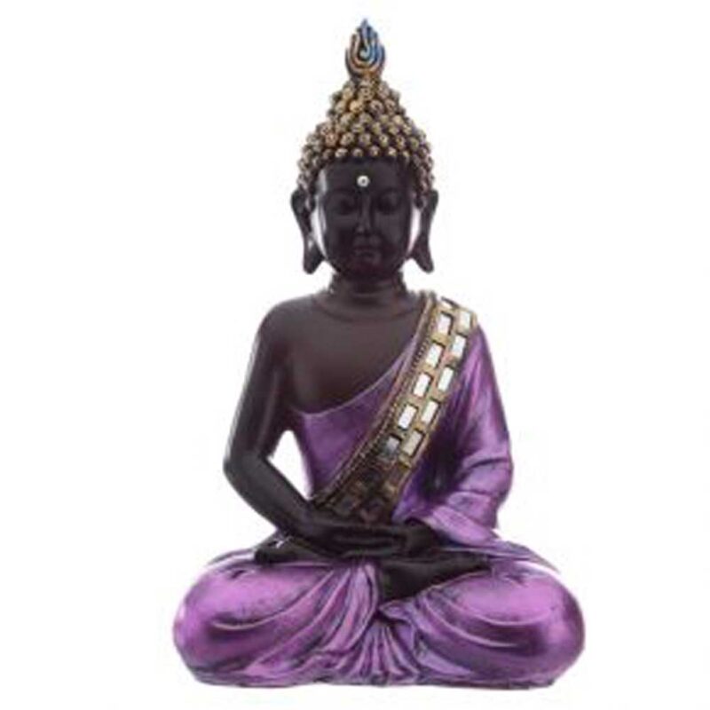 Buda Tailandés Contemplación Negro Y Morado