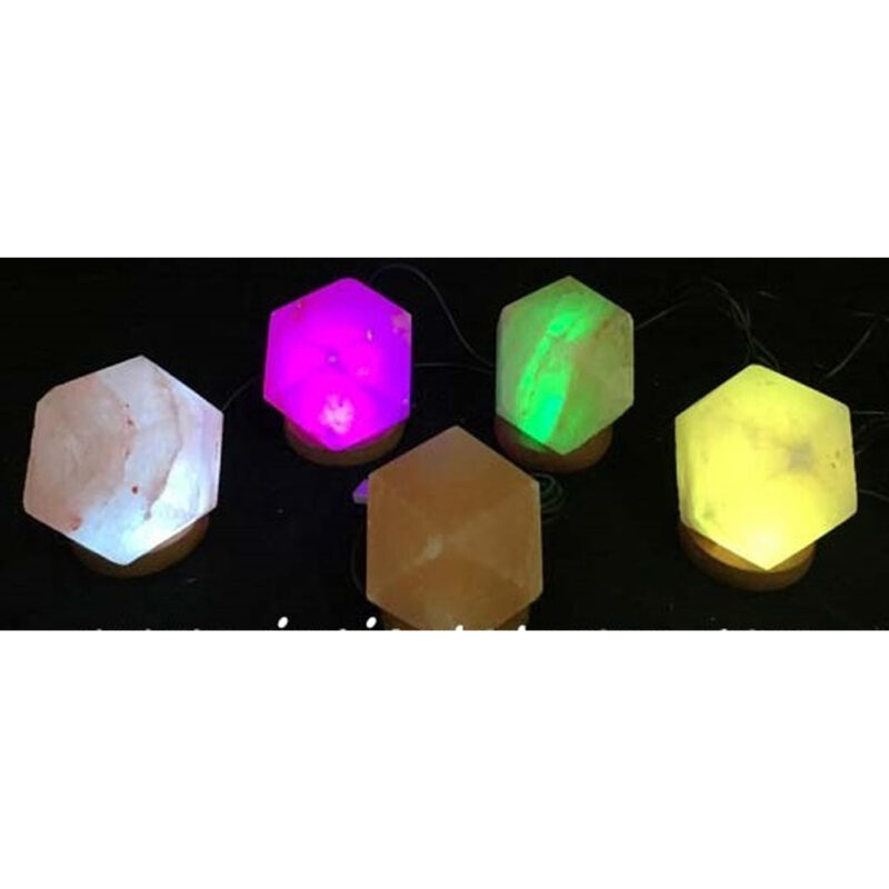 Cromoterapia Cromoterapia Lampara De Sal Del Himalaya Forma De Diamante Usb