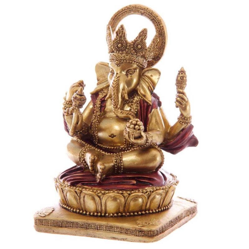 Ganesh Dorada Y Roja 14cm