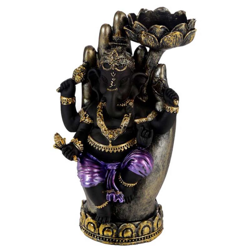 Portavelas De Te Ganesh Con Manos En Loto