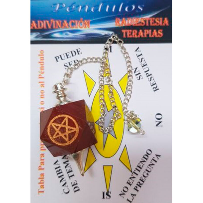 Péndulo Jaspe Rojo Pentagrama