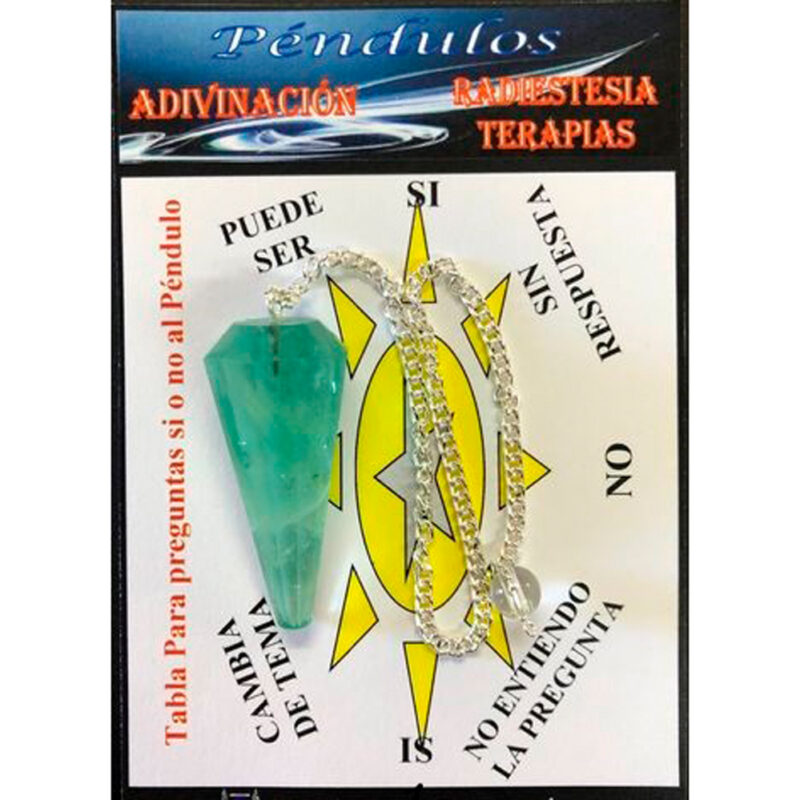 Péndulo Mineral Faceteado Fluorita