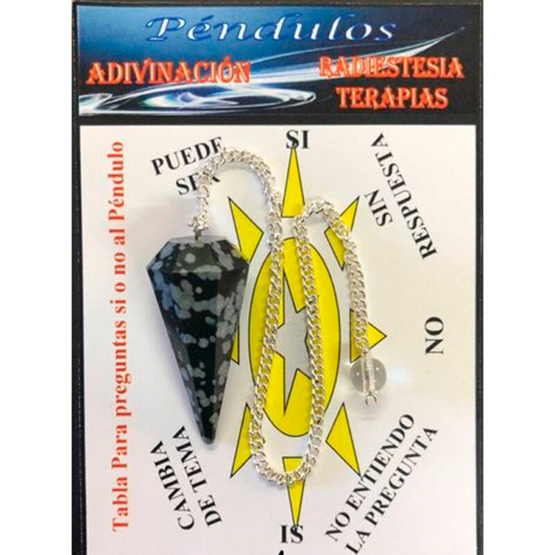 Péndulo Mineral Faceteado Obsidiana Nevada