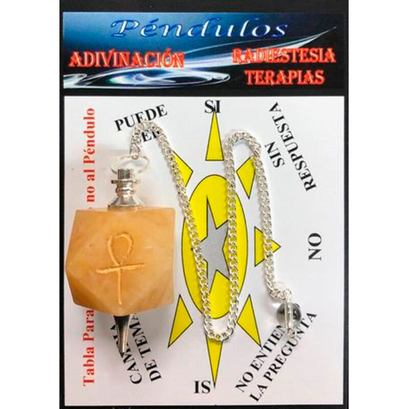 Péndulo Mineral Jaspe Amarillo Llave Ank