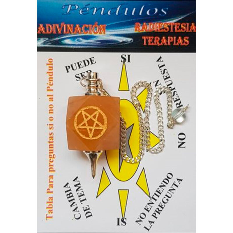 Péndulo Venturina Naranja Pentagrama