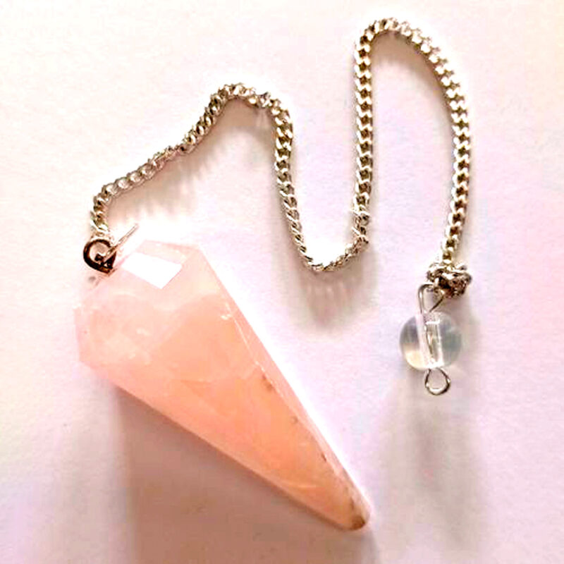 Péndulo Faceteado Cuarzo Rosa